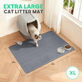 Pawtasy Cat Litter Mat,40" x 28" Extra Large Silicone Waterproof Litter Trapping Mat for Scatter Control Soft on Kitty P