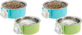 Mechpia 2 Pieces Crate Dog Bowl, Removable Stainless Steel Pet Kennel Hanging Food Water Feeder Bowl Cage Coop Cup for P