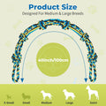Norvy 40 Inch Dog Rope Toy for Aggressive Chewers, Heavy Duty Tug of War Chew Toy with Closed Double Loop Handles and 6 