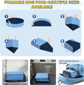 PETOCAT 97" Foldable Dog Pool Kiddie Swimming Pool, Plastic Non-Slip Hard Shell Kids Wading Pool, Large Portable Collapsible Pet Puppy Bathing Tub, Heavy Duty - Family Size, 8 ft x 16 inch.D - 5XL