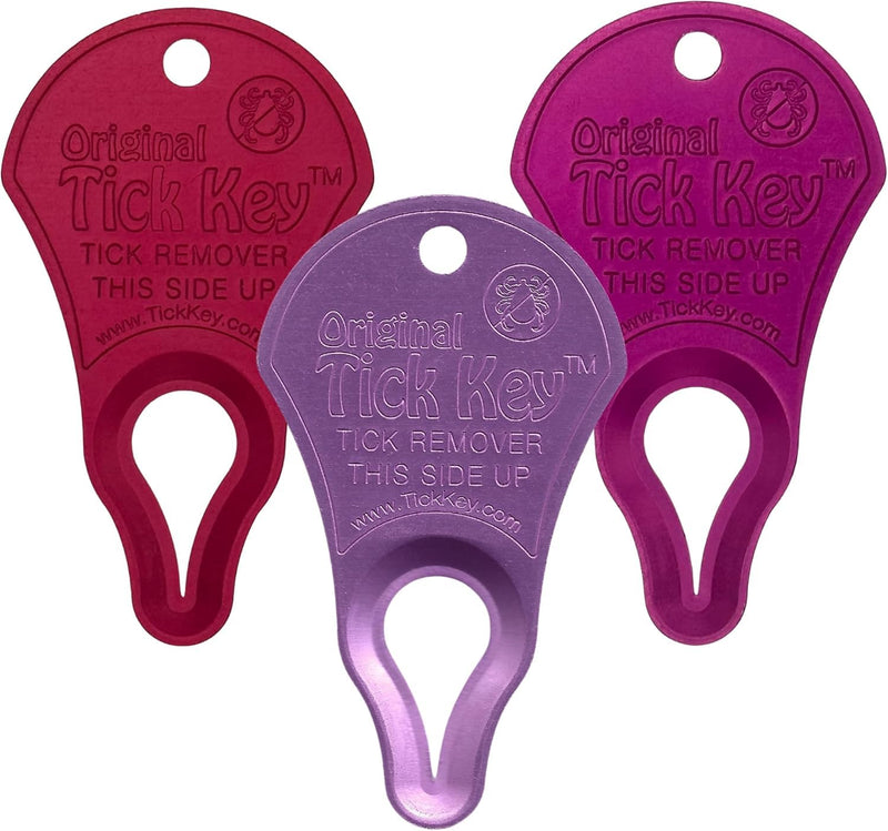 Love Bundle - The Original Tick Key - Tick Detaching Device - Portable, Safe and Highly Effective Tick Detaching Tool (Magenta + Raspberry + Pink)