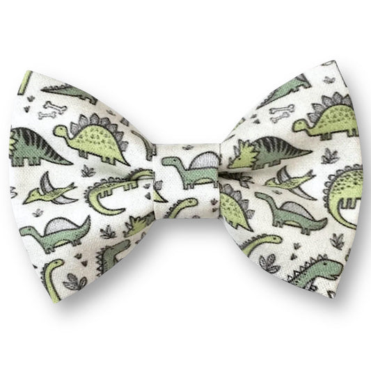 Detachable Dog Bow Tie, Slide-On Pet Bowtie for Collars, Stylish Durable Dog Lover Accessory Small, Medium & Large Dogs (Green Dino, Small (3.5in Wide))
