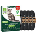 Woyamay 4 Pack Flea Collar for Cats, Cat Flea and Tick Treatment, 32-Month Flea and Tick Prevention for Cats, Waterproof Cat Flea Collar, Adjustable Cat Flea and Tick Collar for Cats Kittens, Black