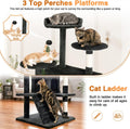 FDW | 54" Cat Tree Tower | Dark Gray | Multi-Level Indoor Activity Center with Sisal Scratching Posts, Condos, Plush Perches, Hanging Cat Toys | Sturdy, Easy to Assemble | for Kittens & Adult Cats
