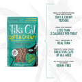 Tiki Cat Soft & Chewy Treats, Tuna Flavor, 3 Calories Per Treat with Grain-Free and No Added Gluten, 6 oz Pouch (Pack of