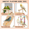 Bird Perches Swing Platform with Bird Mirror Birds Ladder Toys