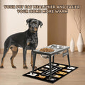 ADENGL Metal Raised Dog Bowl Stand for Large and Medium Dogs, Stronger Elevated Dog Bowls with Sprill Proof Mat, Pet Food & Water Bowls 10" Tall Dogs Feeder (58OZ-Stainless Steel Pet Bowl, Mat-16x24)