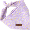 Lionet Paws Spring Daisy Dog Bandana Washable Cotton Handkerchief Scarf Triangle Purple Bandana for Small Medium Large D