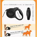 9.8 FT Dual Retractable Dog Leash for 2 Small Breeds Up to 44lbs Each