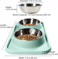 L.D.Dog Cat Food Bowls, Cat Bowls Non-Skid and Non-Spill Silicone Pads with PP Stand, Removable Stainless Steel Food and