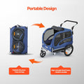 VEVOR Dog Bike Trailer, Supports up to 66/88/100 lbs, 2-in-1 Pet Stroller Cart Bicycle Carrier, Easy Folding Cart Frame with Quick Release Wheels, Universal Bicycle Coupler, Reflectors, Flag