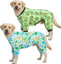 XPUDAC 2 Pack Dog Pajamas for Large Breeds, 4-Way Stretch Soft Dog Onesie Lightweight Warm Pet Clothes Jammies for Large