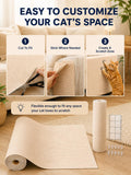 Minyii 78.7"x15.8" Cat Scratch Mat, Trimmable Self-Adhesive Carpet, DIY Climb Cat Scratcher for Furniture Couch or Wall Protector, Covering Cat Scratching Post Replacement Pads (Beige)