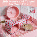 Guinea Pig Hideout Tunnel，Hamster Bed Small Animal Hideaway Tube House for Rat Mice Parrot Chinchilla Hedgehog Flying Sq