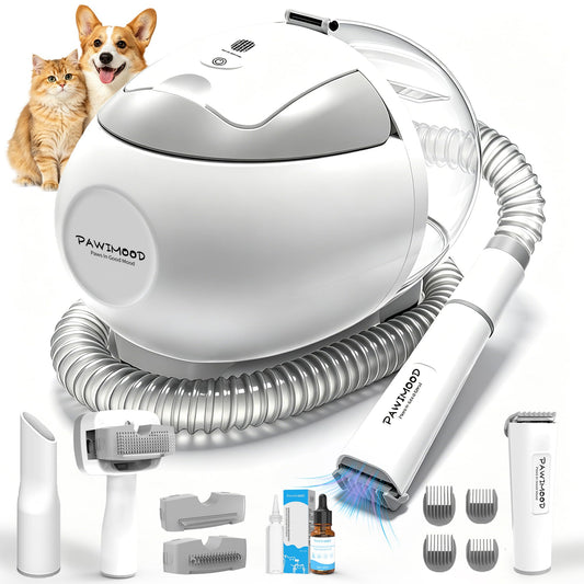 Pawimood Dog Grooming Vacuum,5-in-1 Low Noise Pet Grooming Kit with Dog Clipper & Steam Brush for Shedding,2L Dust Cup & 13000Pa Suction, Dog Vacuum for Dogs and Cats,Includes Pet Waterless Shampoo