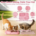 AZY 3-Piece Slow Feeder Cat Bowl Set, Silicone Cat Lick Mat, Cat Treat Dispenser & Food Spoon for Wet Food, Slow Eating & Daily Cat Enrichment (Pink)