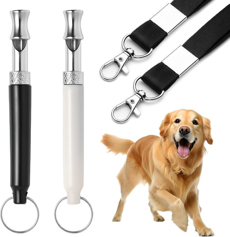 2 Pack Dog Whistle - Dog Whistle to Stop Barking Neighbor's Dog & Long Range Recall, Adjustable Ultrasonic Silent Dog Wh