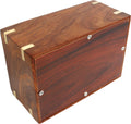 IBLAY Sheesham Wood Pet Urn Box for Dogs & Cats, Wooden Pet Memorial Keepsake Box with Paw Inlay, 75 Cu. in. Capacity, 7