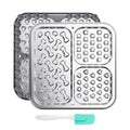 Kactoily Stainless Steel Lick Mat for Dogs and Cats, Large Slow Feeding Licking Pad with 46 Suction Cups, Wall/Floor/Crate Mounting, Peanut Butter Licking Pad for Boredom Reducer and Anxiety Relief