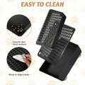 YoehMongYo Extra Large 2 Steps Cat Litter Box Step Cat Litter Box Ramp with Wooden Base Designed for Automatic Litter Box Entry Anti-Tracking Surface & Easy Cleaning for Small & Elderly Cats (Black)