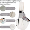 NATUYA Dog Sling Carrier for Small Dogs - Adjustable Padded Strap & Waterproof Lightweight Puppy Travel Bag with 3 Storage Pockets, White Grey