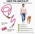 pawstrip Hands Free Dog Leash Crossbody Dog Running Leash Handsfree Pet Rope for Hiking Training Heavy Duty Reflective Pet Walking Belt (Pink)