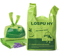 Lospu HY Poop Bags for Dogs, 100 Count Dog Poop Bags with Handles, Extra Thick Strong Leak Proof Doggie Waste Bag for Waste Refuse Cleanup, Outdoor Puppy Walking and Cats Litter