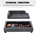 Pet Sofa with Hidden Storage for Puppy and Cat,Linen Fabric Dog Sofa,Cat Couch with Wooden Frame