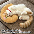 U-Shaped Calming Pillow for Cats and Dogs Yellow Cherry