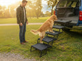 Brulio Foldable Dog Stairs for Cars Trucks & SUVs - Heavy-Duty Carbon Steel Pet Ladder Supports 230LB - Non-Slip Metal Mesh Joint-Friendly Portable Ramp for Large Dogs - 5 Step Pet Stairs w/Mat