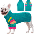 OUOBOB Dog Sweater Thick, Sweaters for Large Size Dogs Comfy, Stretchy Pullover Dog Sweater for Large Doggie, Christmas Dogs Sweaters Unisex, Warm Pet Knitwear Boston Terrier, Frenchie (Green L)