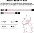 Girl Cat Collars Cute Pink Plaid Breakaway Female Kitten Collars with Bell