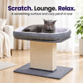 Catry Cat Perch with Washable Replaceable Bed & Wide Sisal Scratching Post