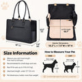 Dog Purse Carrier for Small Dogs, Stylish Foldable Pet Carrier Purse Tote Bag with Washable Cushion & Safety Leash, Airline Approved Puppy Travel Bag with Pockets (Black)