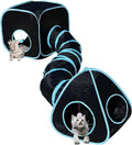 GONPETGP Cat Tunnels for Indoor Cats with Cube Tent Toys Combo, Pop Up Collapsible Crinkle Interactive Peek Hole, Cat Tu