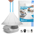 32 Count Cat Litter Box Liners for Automatic Litter Box Robot Model 5/4/3 Waste Bags, Drawstring, Heavy-Duty, Leak-Proof