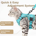 Cat Harness and Leash Set, Escape Proof Cat Vest, Turquoise, XL