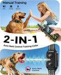 ROJECO 2-in-1 Dog Shock Collar & Dog Bark Collar,Smart Anti-Barking
