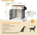 Hzuaneri 24.6 in Dog Crate Furniture with Storage & Power Indoor Dog Kennel