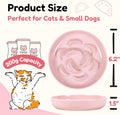 Slow Feeder Bowl for Cats and Small Dogs - Set of 3 Melamine Puzzle Cat Dish for Wet & Dry Food- Whisker Friendly & Dishwasher Safe & Non Slip Design (Pink +Blue + Green, 6.3" W × 1.2" H