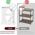 MAHANCRIS 10 Gallon Fish Tank Stand, Wooden Aquarium Stand with 3-Tier Storage Shelves, Heavy Duty Turtle Reptile Terrar