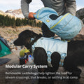 Ruffwear Palisades Dog Backpack, Multi-Day Pack with Removable Saddlebags, Breathable Adjustable Harness, Reflective Trim, Red Currant, Medium