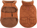 Queenmore Warm Puffer Dog Jacket Thick Plush Lining Winter Small Dog Coat
