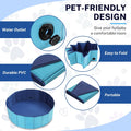 NATGAI 32 x 8 in Foldable Dog Swimming Pool, PVC Pet Bath Tub, Whelping Box