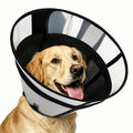 ZuxZuce Upgraded Dog Cone Collar for Dogs After Surgery, Soft Transparent Pet Recovery Collar for Large Medium Small Dogs, Depth Adjustable Dog Cone Collar, Elizabethan Collar (L, Black)