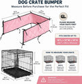 Crate Bumpers for Dog Cages with Ties, 18"X12"X7" Pink (Bumper Only)