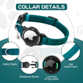 Luminous AirTag Cat Collar Breakaway, OUCWLTAG GPS Cat Collar with Apple Air Tag Holder, Cat Tracker Collars with Safety