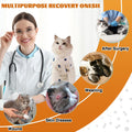 DoggieKit Cat Surgery Recovery Suit, Anti Licking Postoperative Onesie with Roll-Up Design, Soft Breathable Bodysuit Shirt for Female Spay Male Neuter Abdominal Wound Kitten E-Collar Cone Alternative