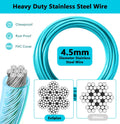 Dog Tie Out Cable 15FT-300Lbs,Heavy Duty Dog Leads&Tether for Yard with Swivel Hook,Small Large Dogs Leash Line for Outs