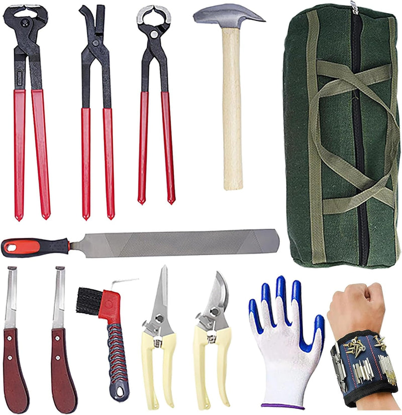 13 Pcs Professional Farrier Tools Farrier kit Horse shoeing Tools Farrier Supplies Farrier Tools for Horses Cattle Sheep